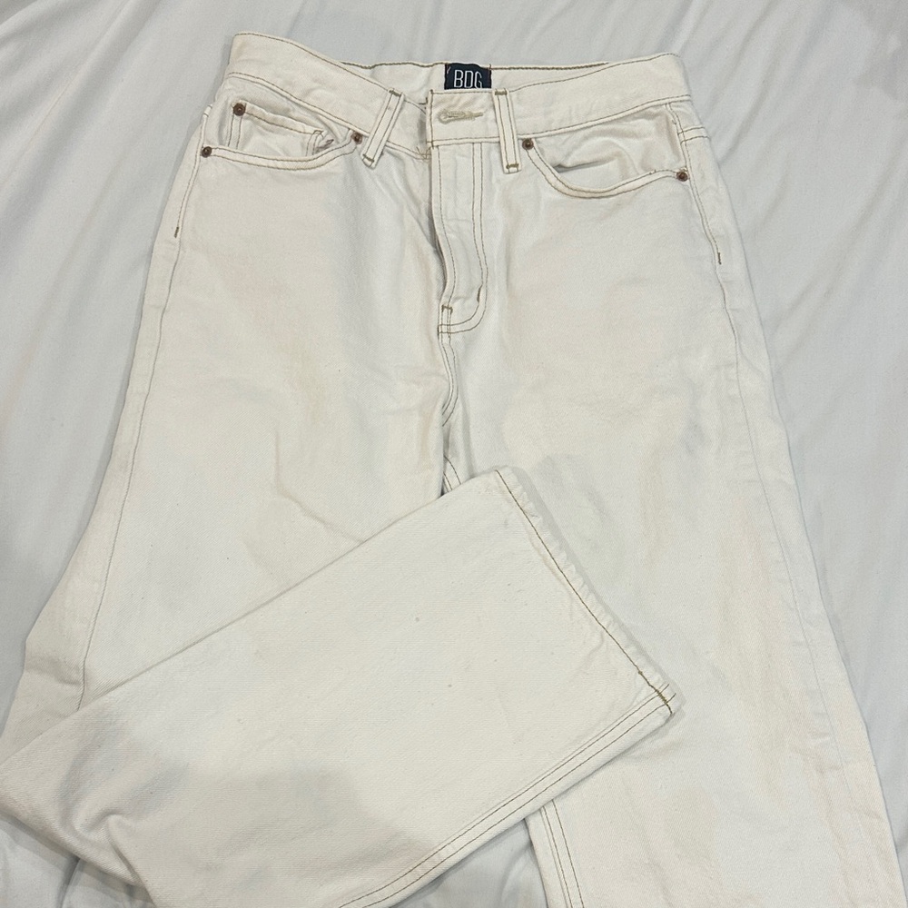 BDG white wide leg jeans
